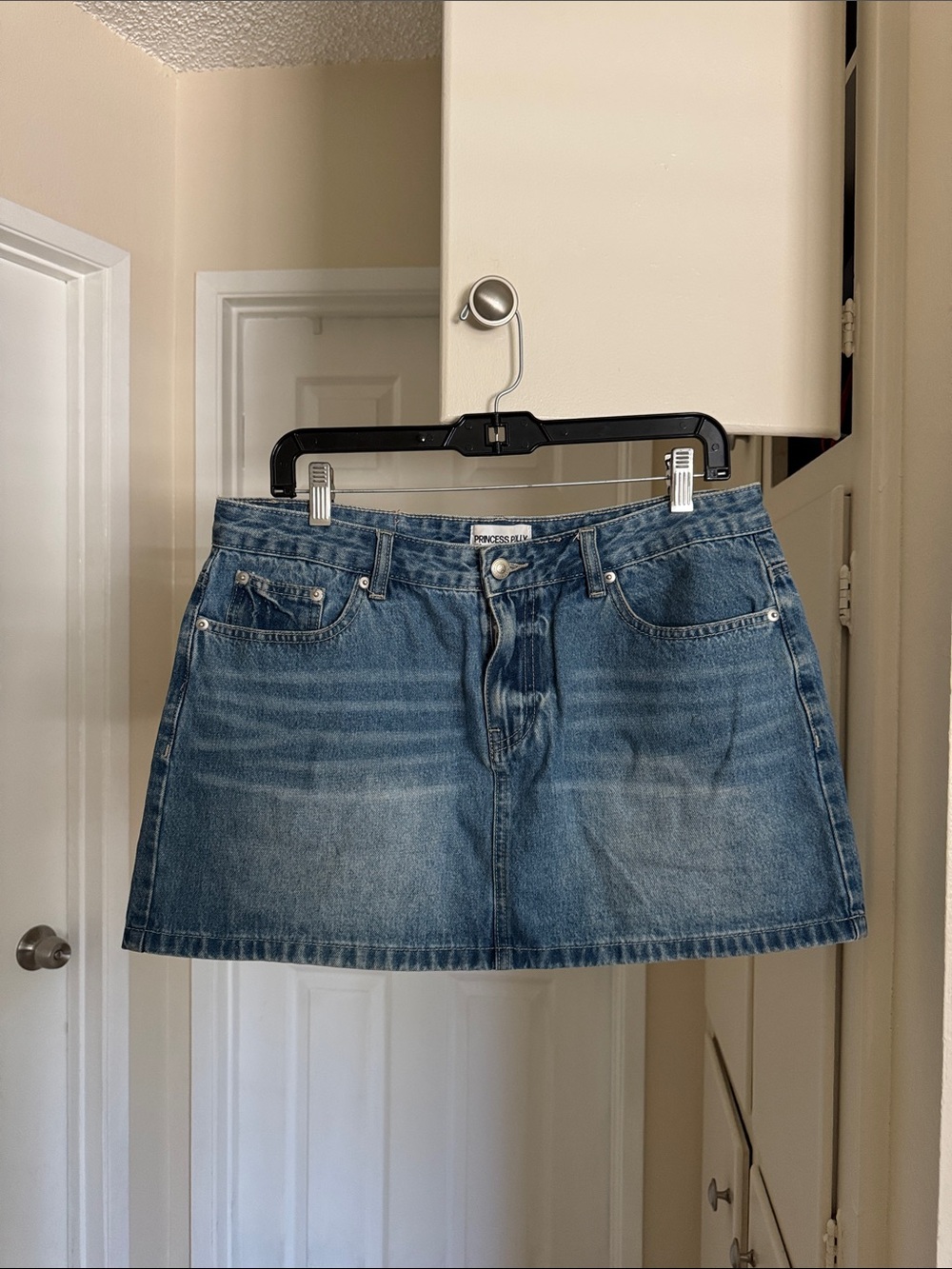 Princess Polly Light Blue Washed Denim Mini Skirt